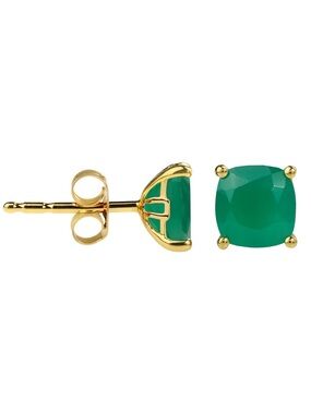 Green onyx stud earrings
